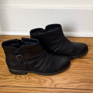 Black Ankle Boots with Buckle Detail